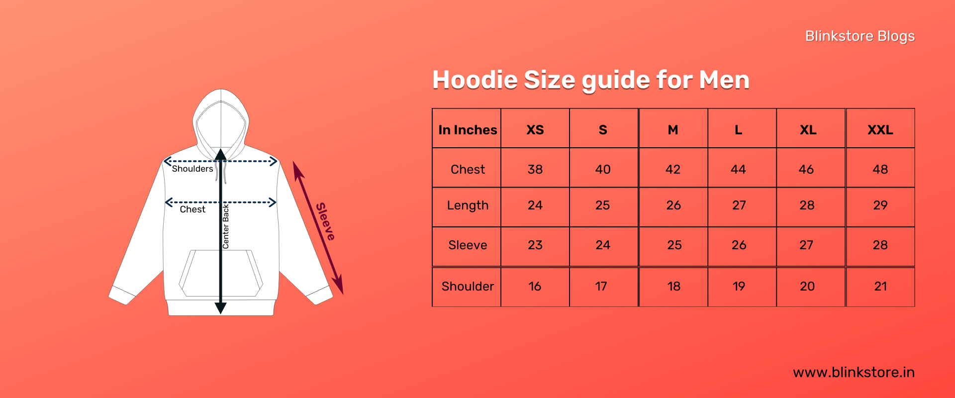 T Shirt Size Chart India