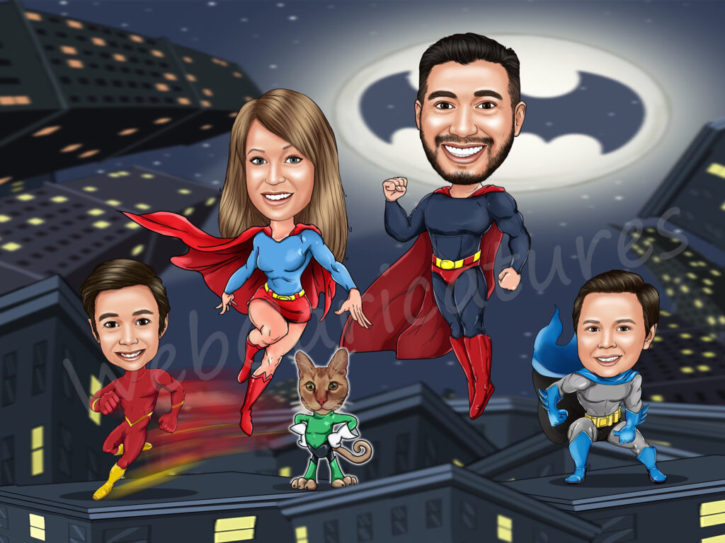 Superhero Family Comic Book Illustration (Image Source)