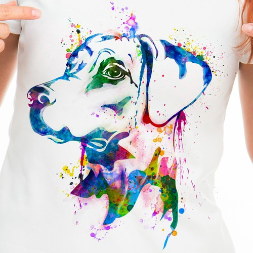 Ink and Watercolor | Graphic t-shirt design ideas (Image Source)