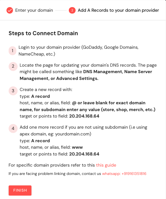 How to link a custom domain on your Blinkstore?