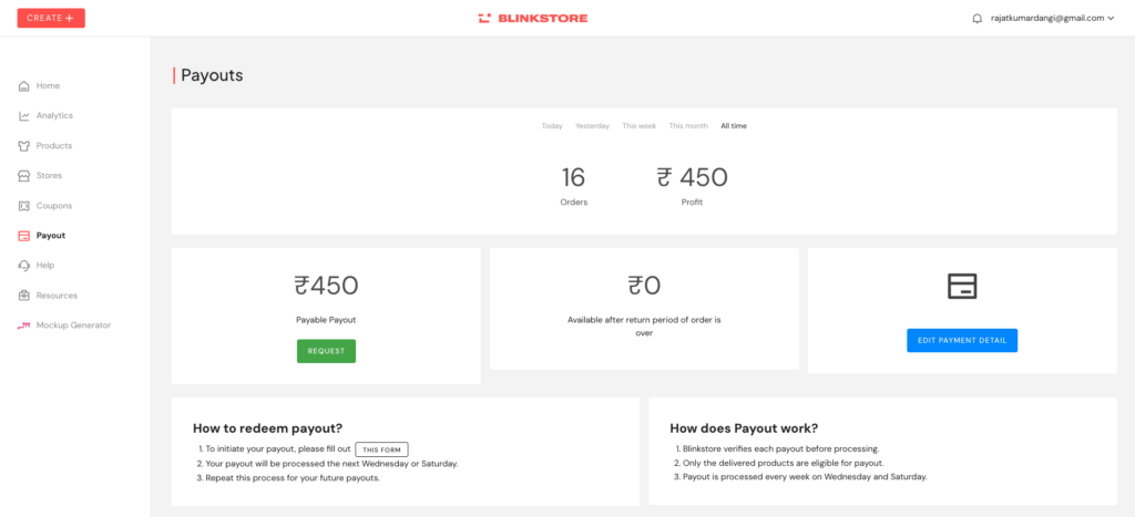Start a Print-on-demand Business with blinkstore and withdraw profits