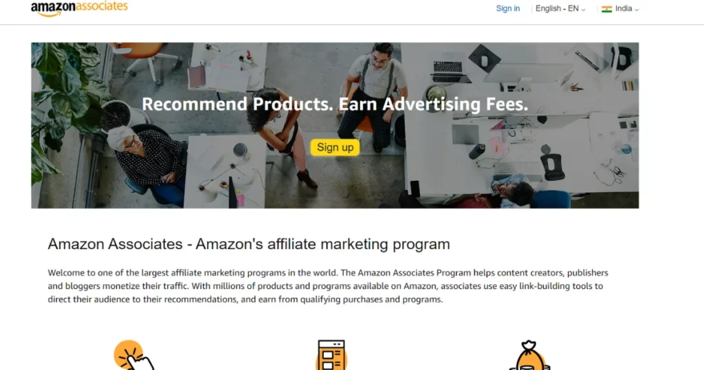 Amazon Associates is one of the best affiliate marketing websites