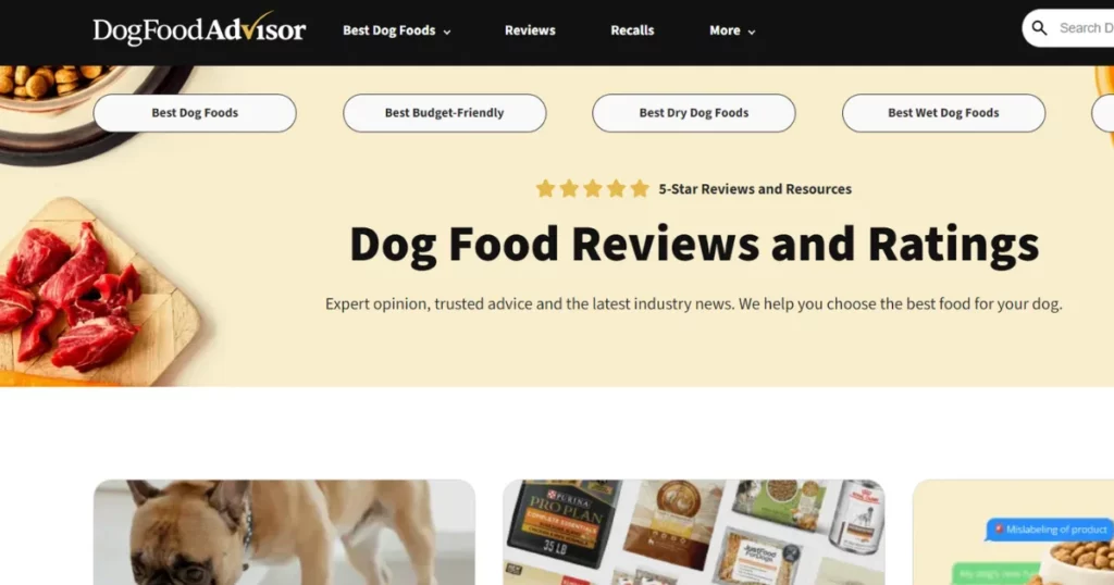Dog Food Advisor is one of the best affiliate marketing websites