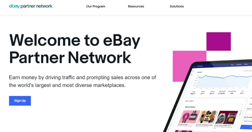 eBay Partner Network is one of the best affiliate marketing websites