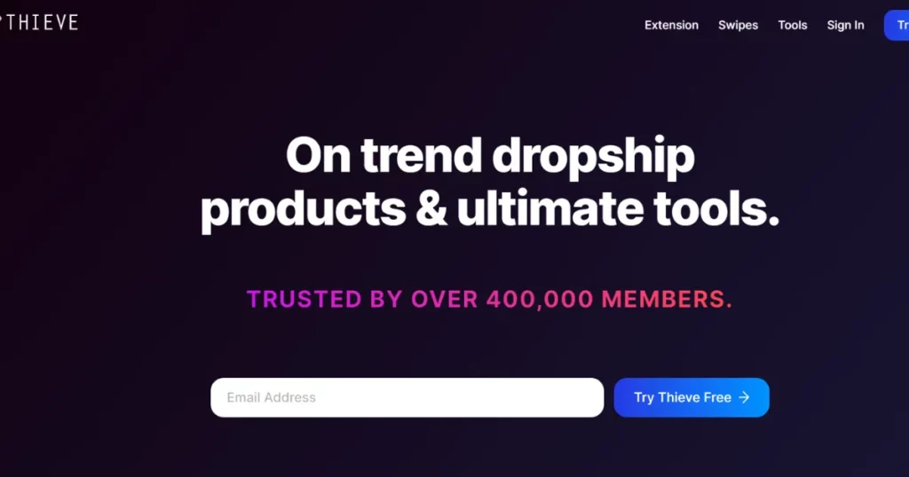 Theive is one of the best product research tools for dropshipping