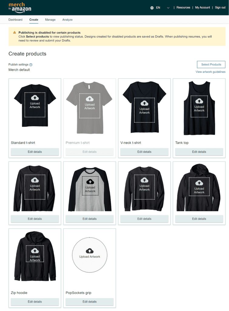 What can you sell on merch by Amazon? Amazon Merch Catalog