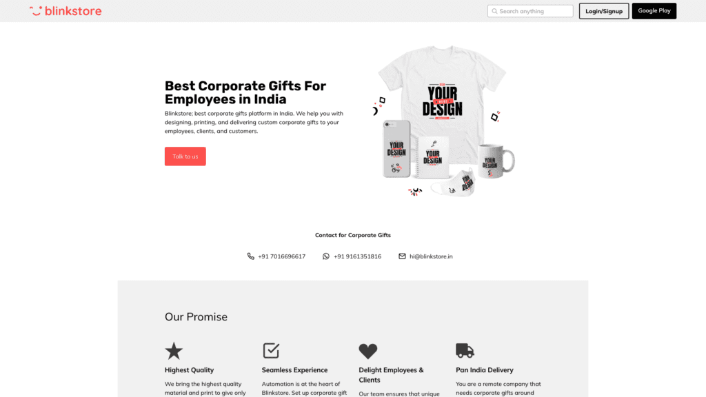 Blinkstore | Corporate gifts Bangalore Region