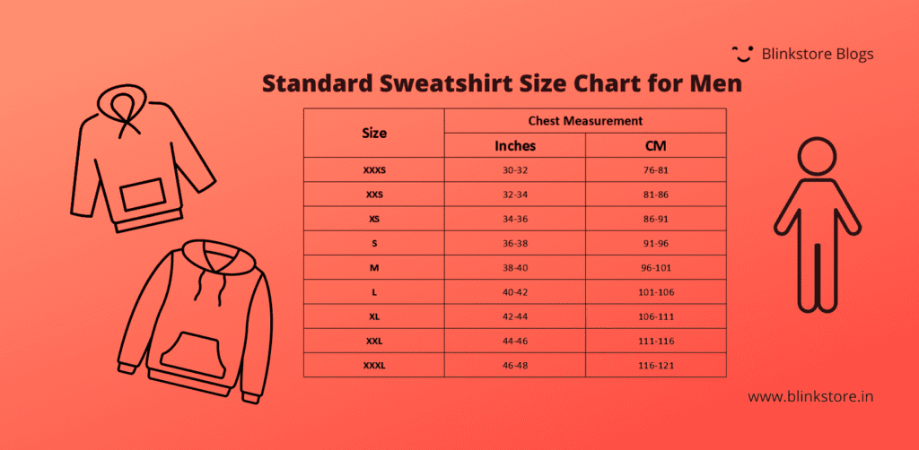 12 1 - Best Sweatshirt Size chart guide to pick the right one for yourself - 2025 Mens Sweatshirt Size Chart