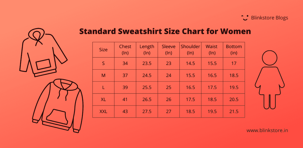 13 - Best Sweatshirt Size chart guide to pick the right one for yourself - 2025 Women's Sweatshirt Size Chart
