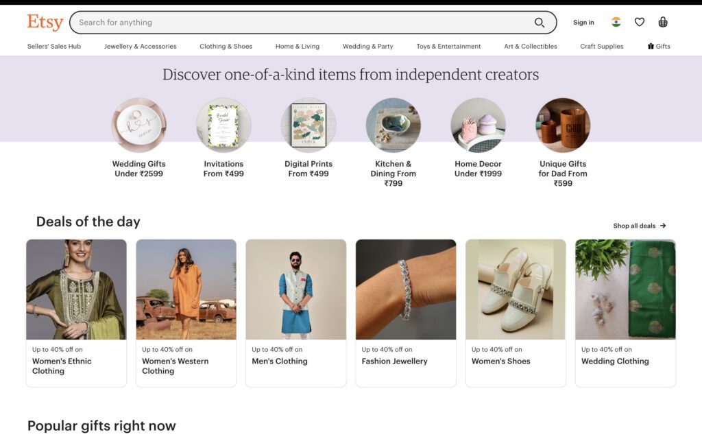 image 4 1 - 8+ Best Etsy Alternatives to Consider in 2024 - 2025 Etsy Homepage | Best Etsy Alternatives in 2023