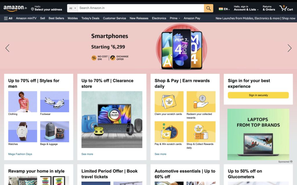 image 4 24 - 15+ Best Amazon Alternative India in 2024 - 2025 Amazon Webpage