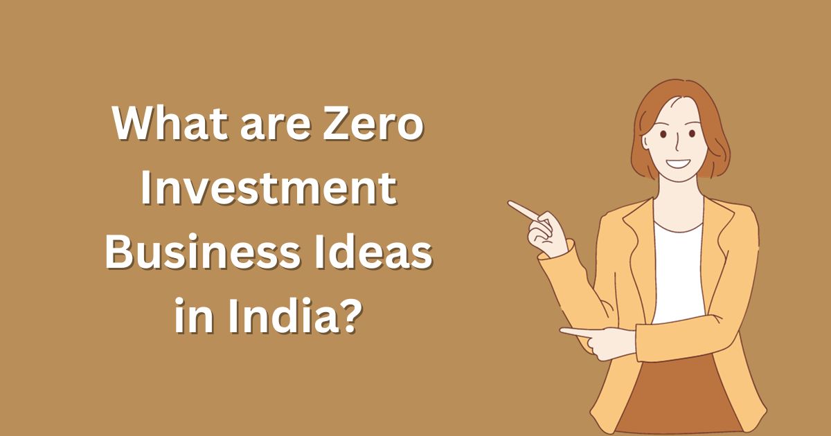 What are Zero Investment Business Ideas in India - 25 Best Zero investment business ideas in india 2024 - 2025 What are Zero Investment Business Ideas in India