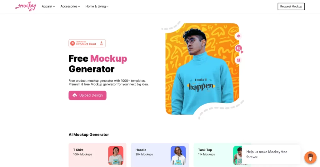 Mockey - free AI mockup generator tool