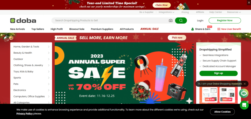 Doba - best clothing suppliers for dropshipping