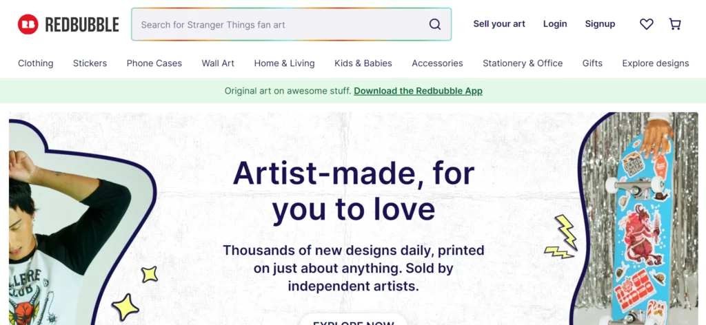 Redbubble - 20+ Successful Print on Demand Stores for Creative Ventures - 2025 Redbubble - print on demand stores