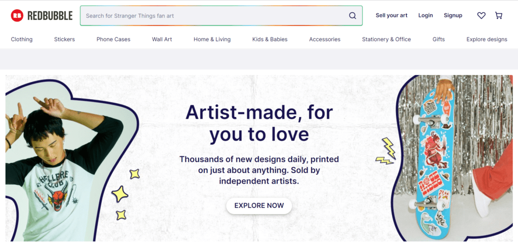 Redbubble - print on demand tools