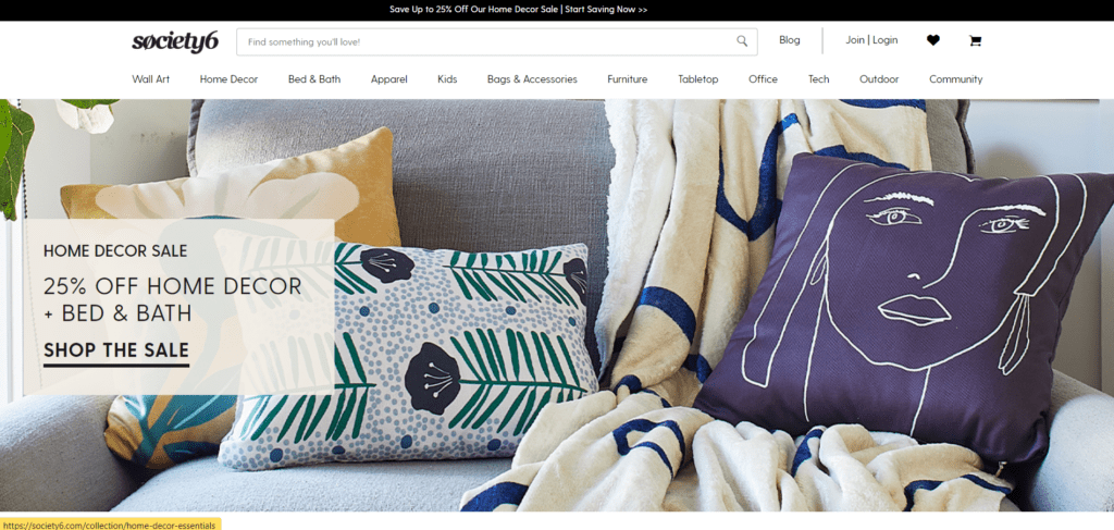 Society6 - print on demand tools