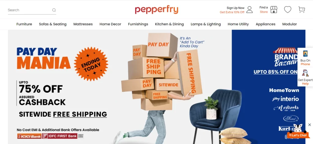 Pepperfry - Top 25+ Online Marketplace in India - 2025 Pepperfry - best online marketplace for sellers in india