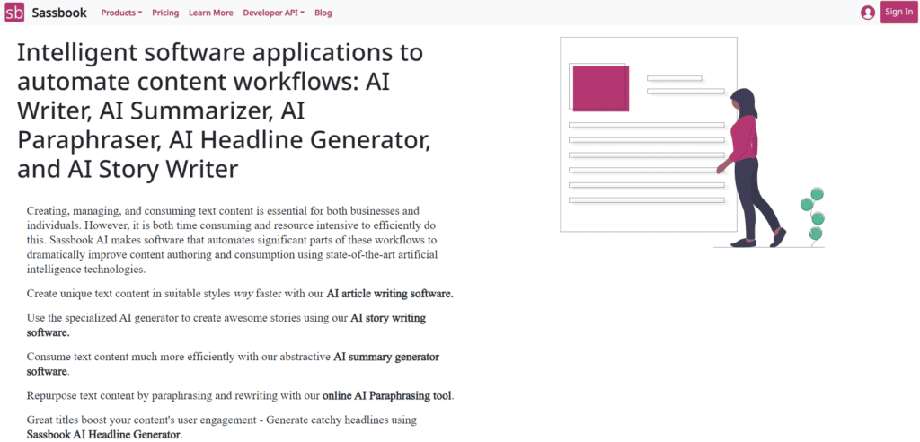 Sassbook | AI writing tools
