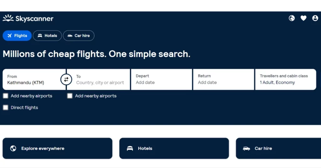 Sky Scanner is one of the best websites for affiliate marketing