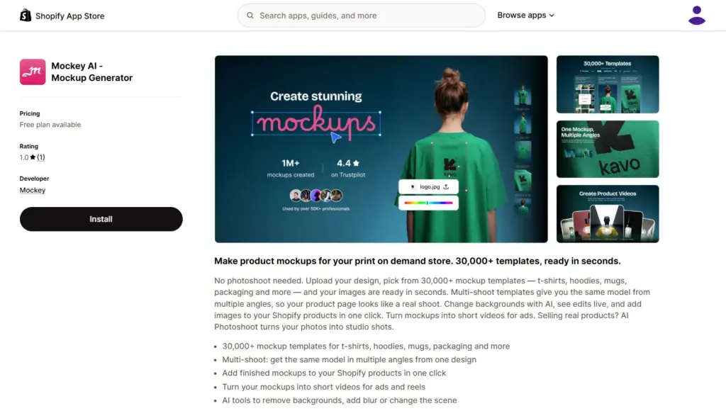 Mockey AI Shopify APP