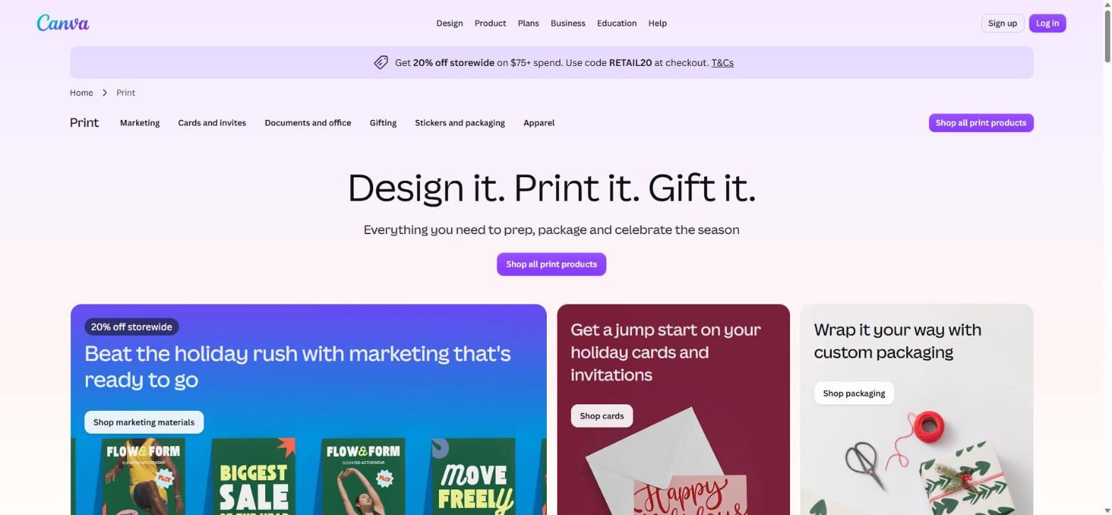 Canva Print, design and order in one tool as a Vistaprint alternative