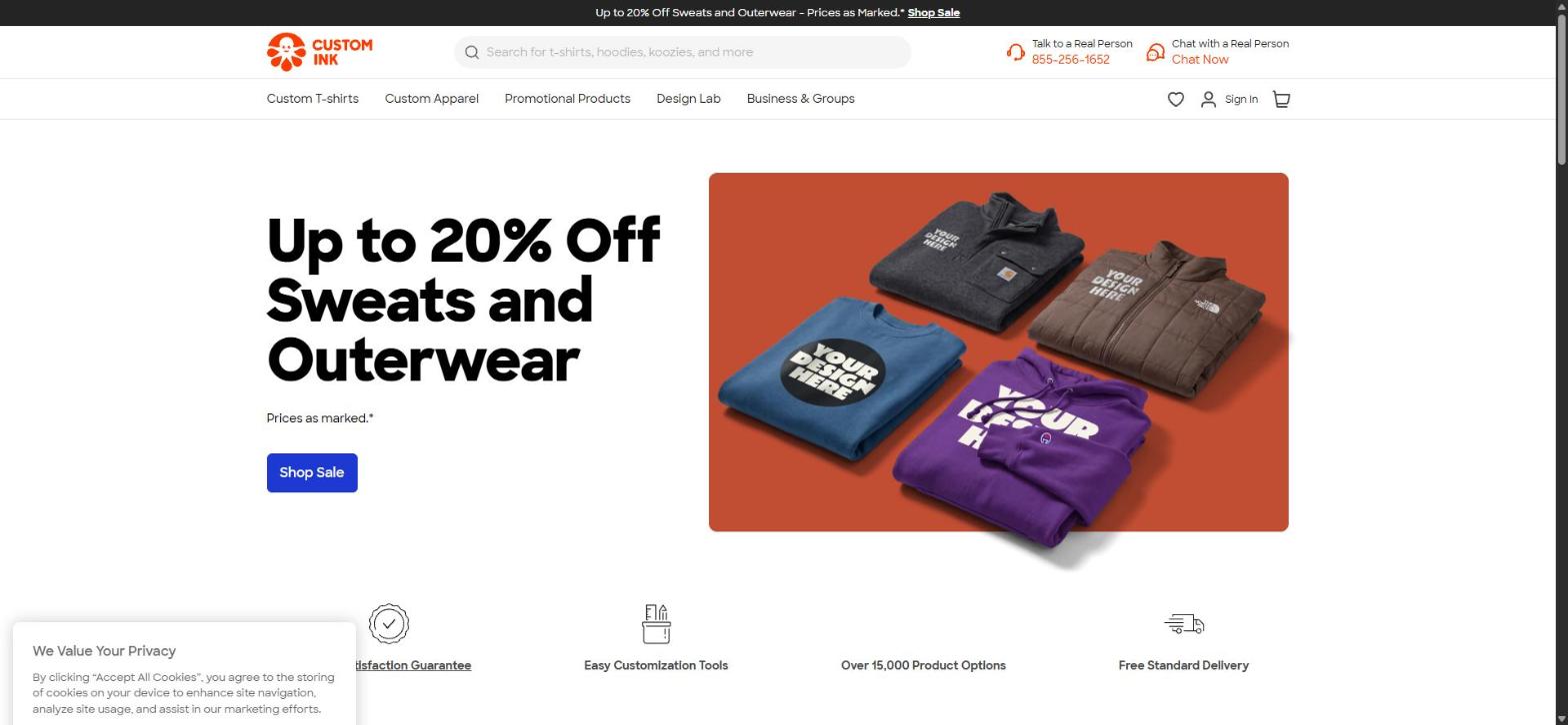 Custom Ink group apparel printing, a Vistaprint alternative