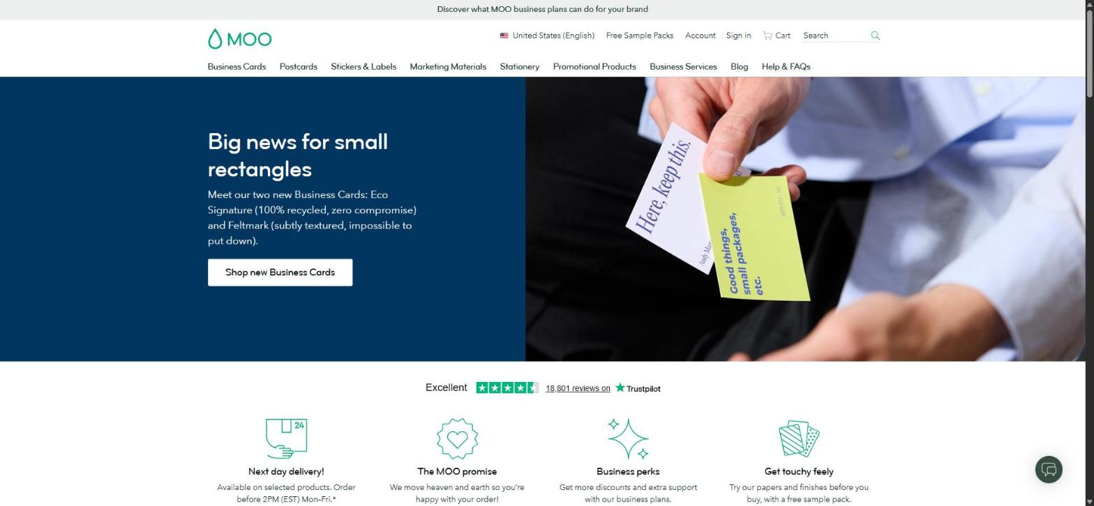 MOO premium business cards, a Vistaprint alternative