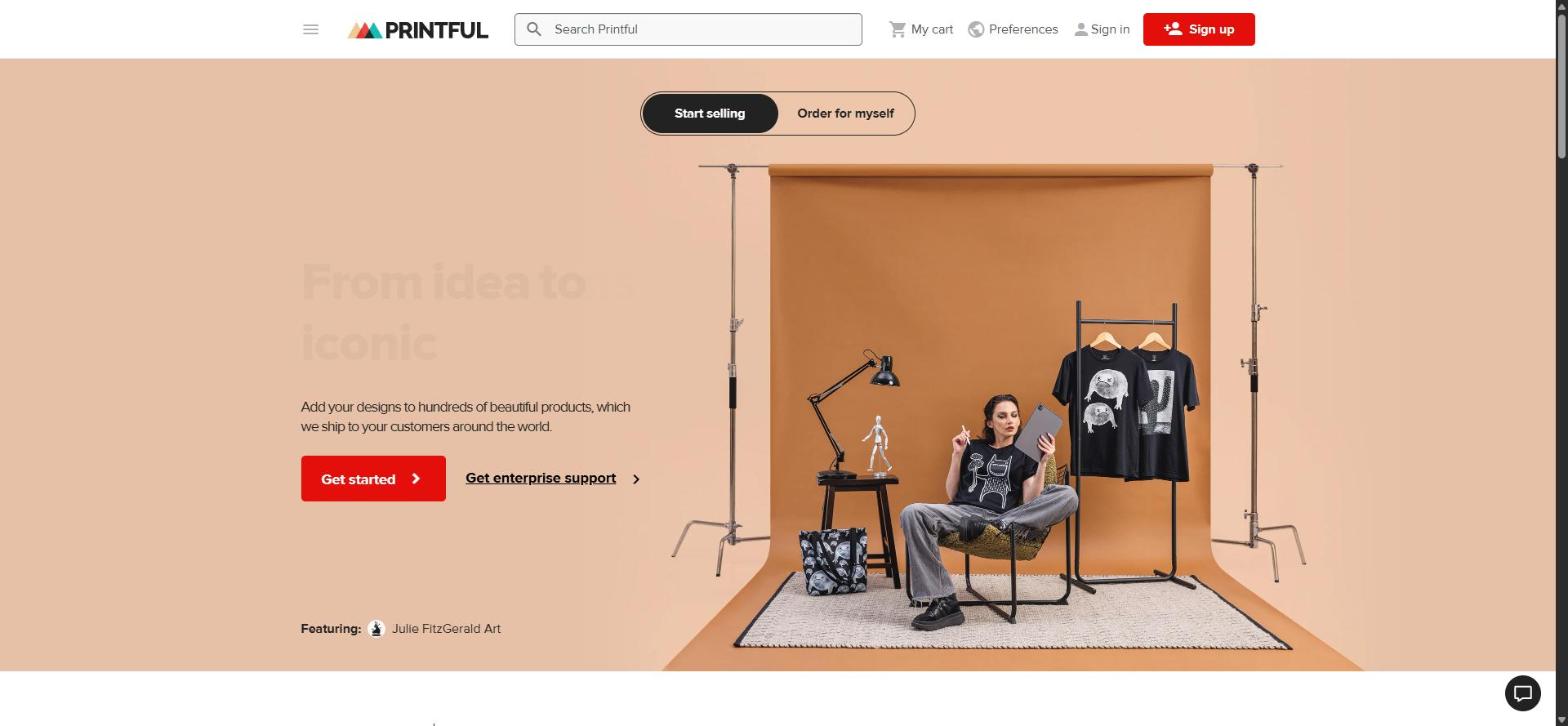 Printful print on demand, a global Vistaprint alternative