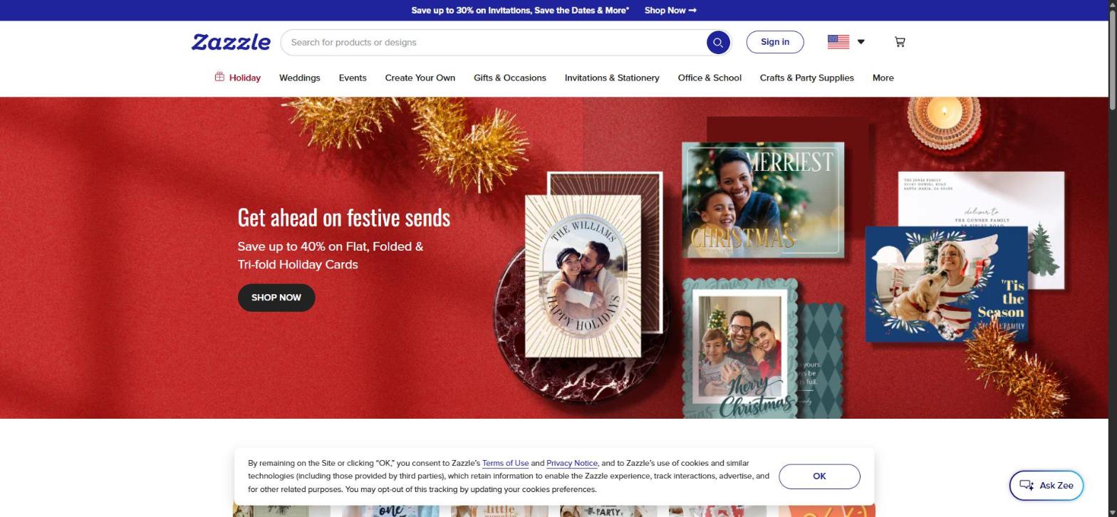Zazzle marketplace, a Vistaprint alternative for selling designs